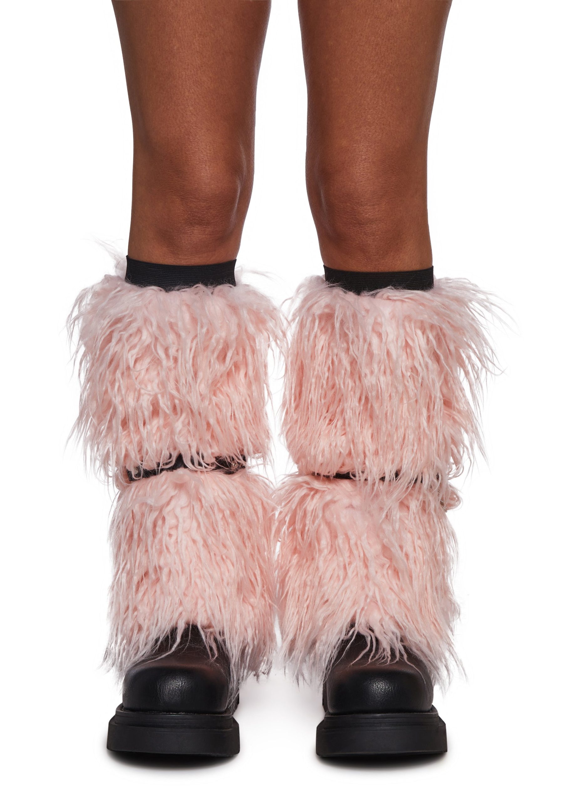 Cotton Candy Faux Fur Leg Warmers - Image 3