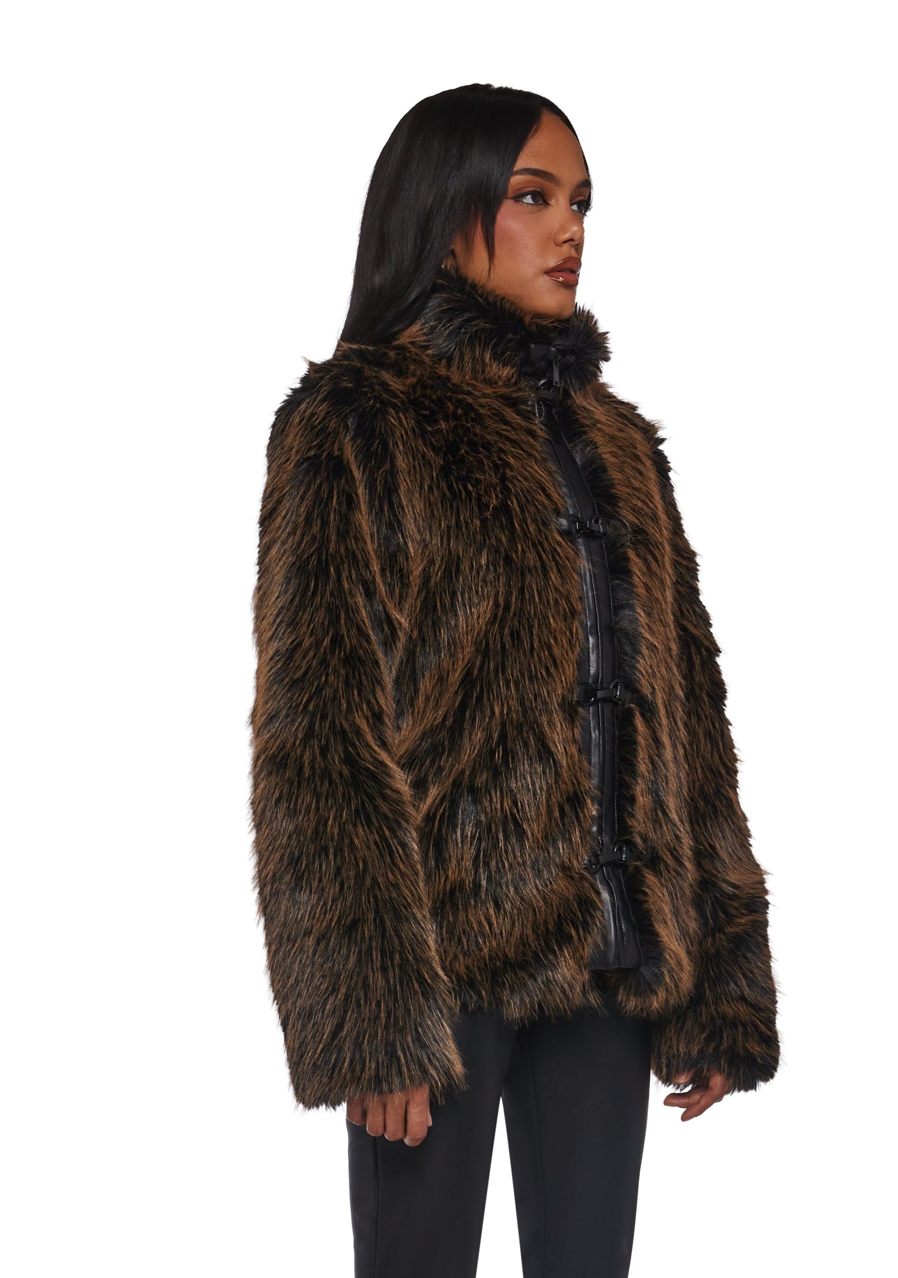 High Society Babe Faux Fur Coat - Image 3