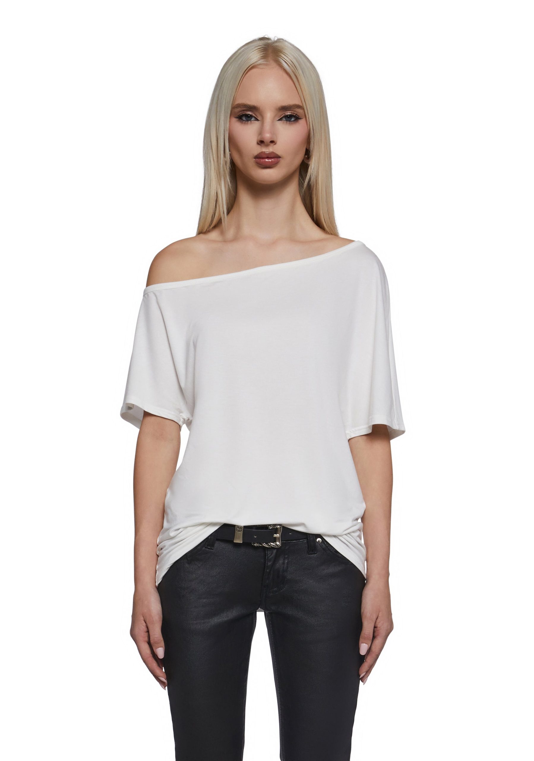 Flirting Over Oversized Tee - White - Image 6