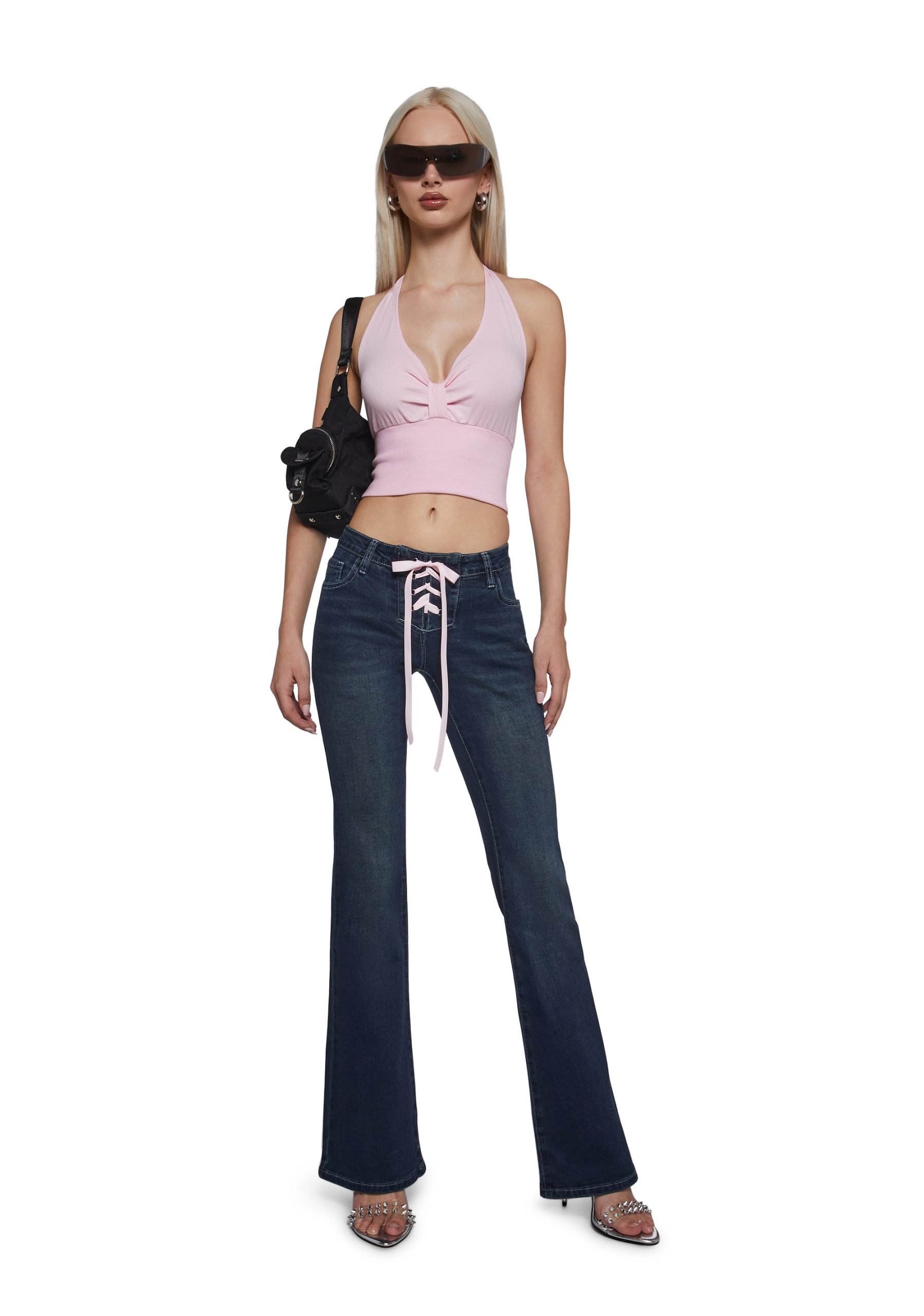 Talia Low Rise Jeans - Lace Up - Image 2