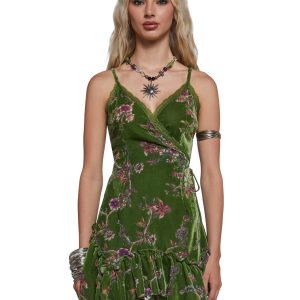 Dryas Velvet Wrap Mini Dress
