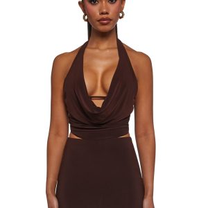 Chart Topper Skirt Set - Brown