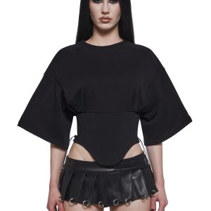 Team Player Corset T-Shirt - Black