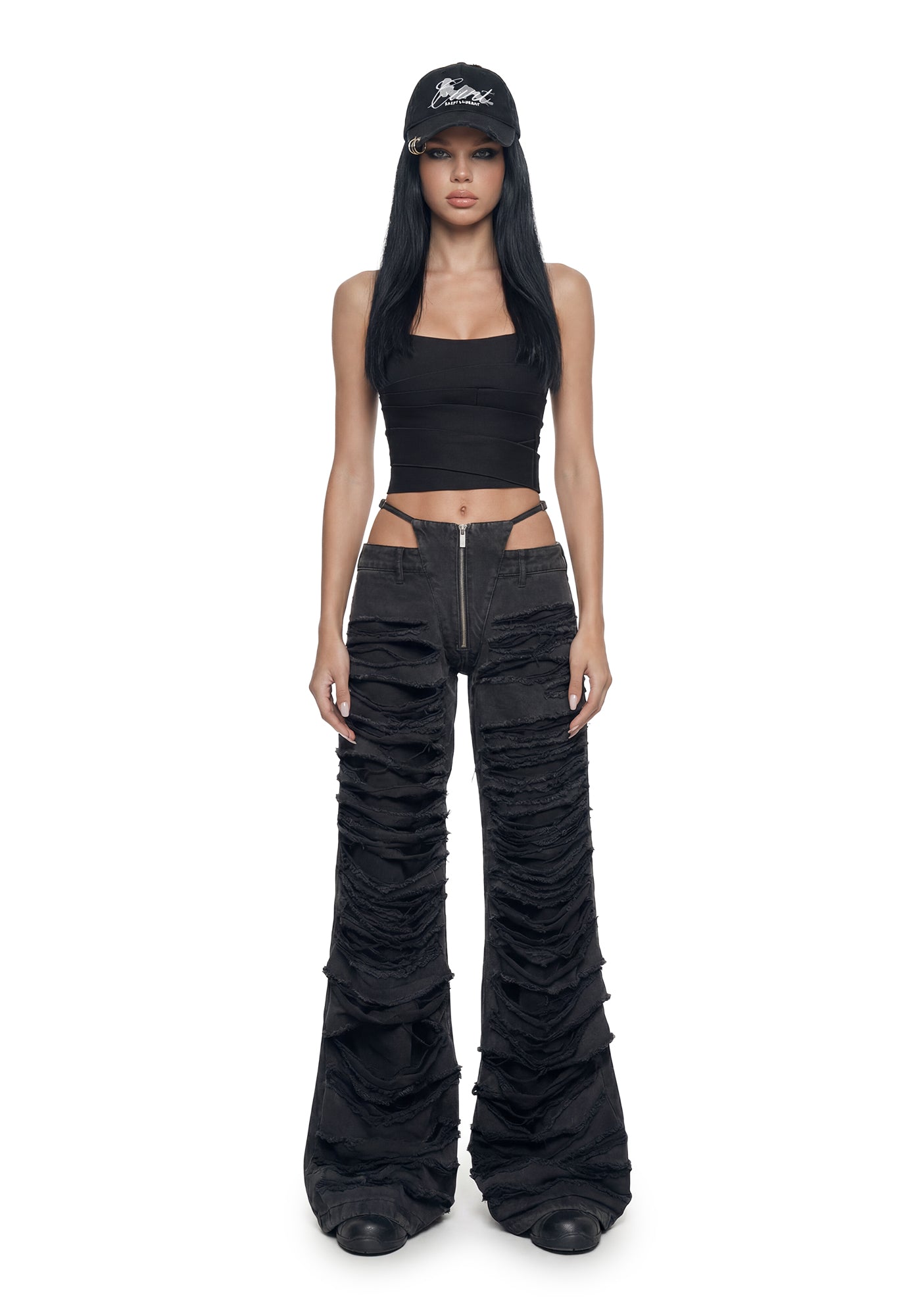 Denim Thong Pants - Black Wash - Image 2