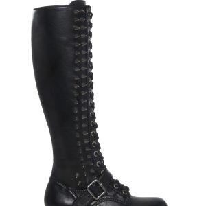 Spiked Knee High Lace Up Boots