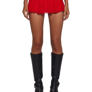 Fierce Flirt Lace Skirt - Red