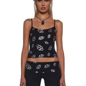 Ciska Brass Knuckle Crop Tank Top