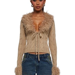 Covet Cable Knit Cardigan - Off White