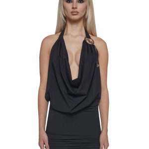 Cowl Neck Mini Dress