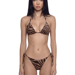 Wild Getaway Triangle Bikini Set - Brown/Tan