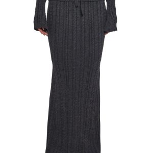 Deep Thoughts Cable Knit Maxi Skirt