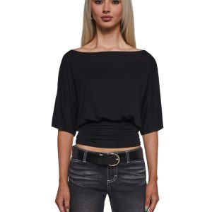 Charm Behavior Wrap Top - Black