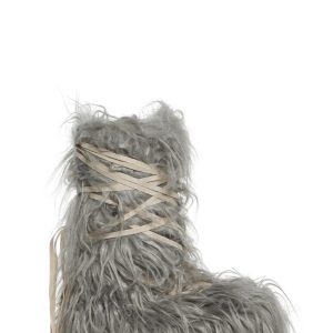 Warp Faux Fur Boots - Gray