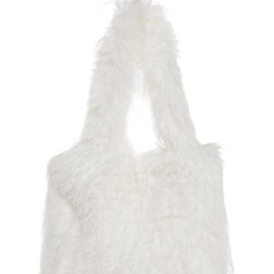 Star Dream Faux Fur Shoulder Bag - White