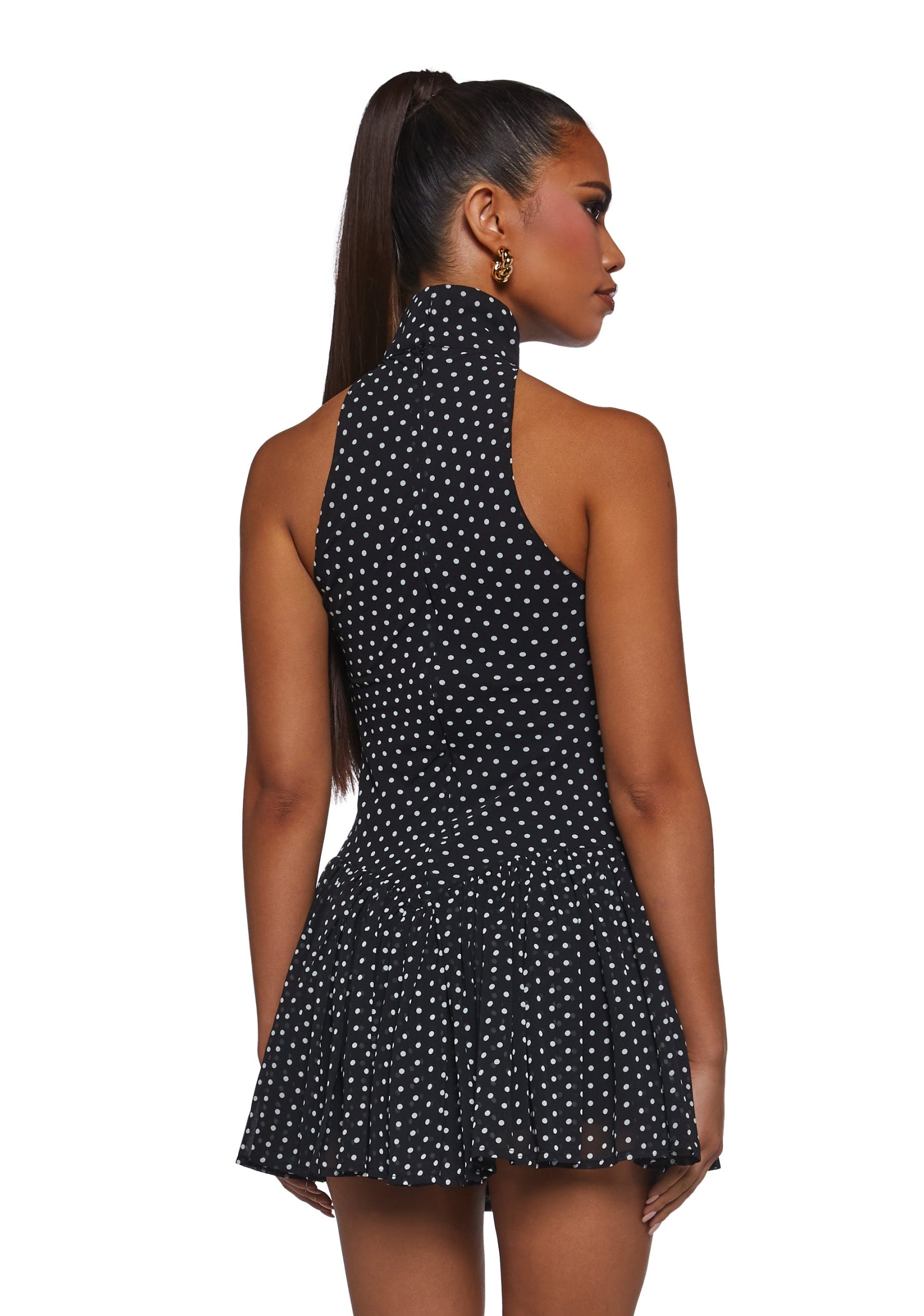 Main Character Polka Dot Dress - Black - Image 4
