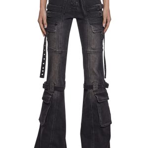 Level Up Cargo Fitted Jeans - Black