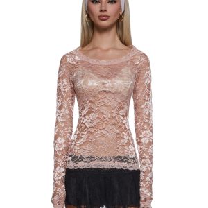 Sweet Surrender Lace Top - Pink