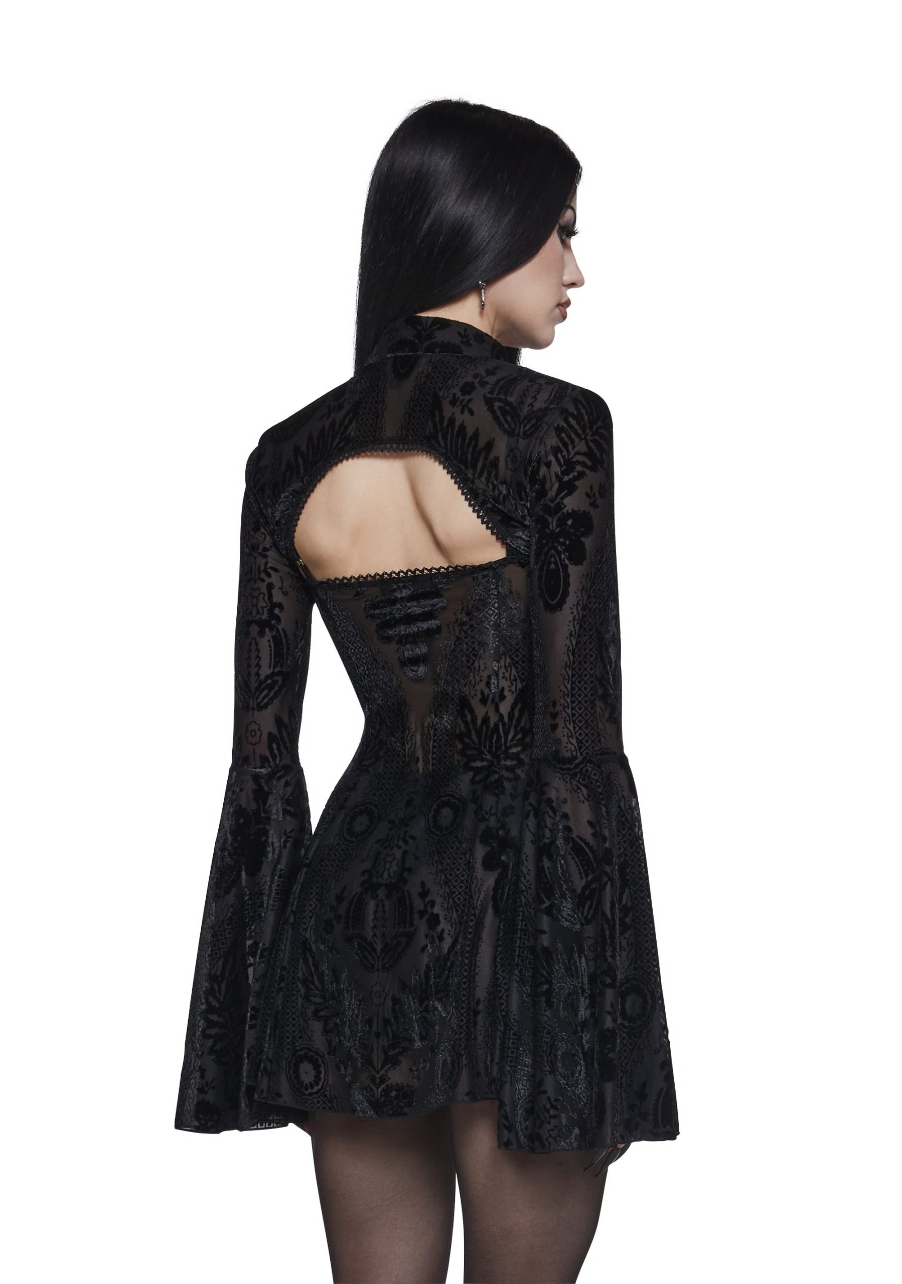 Druid's Sister Mini Dress And Shrug Set - Black - Image 4