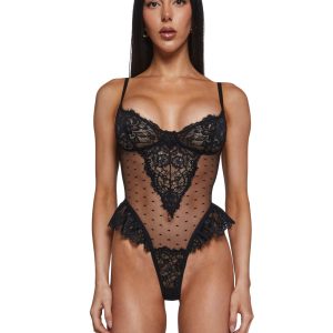 Wild Embrace Lace Bodysuit - Black