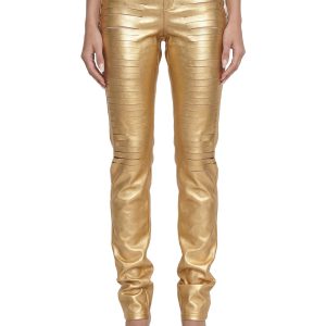 Lasercut Low Waist Pant - Gold