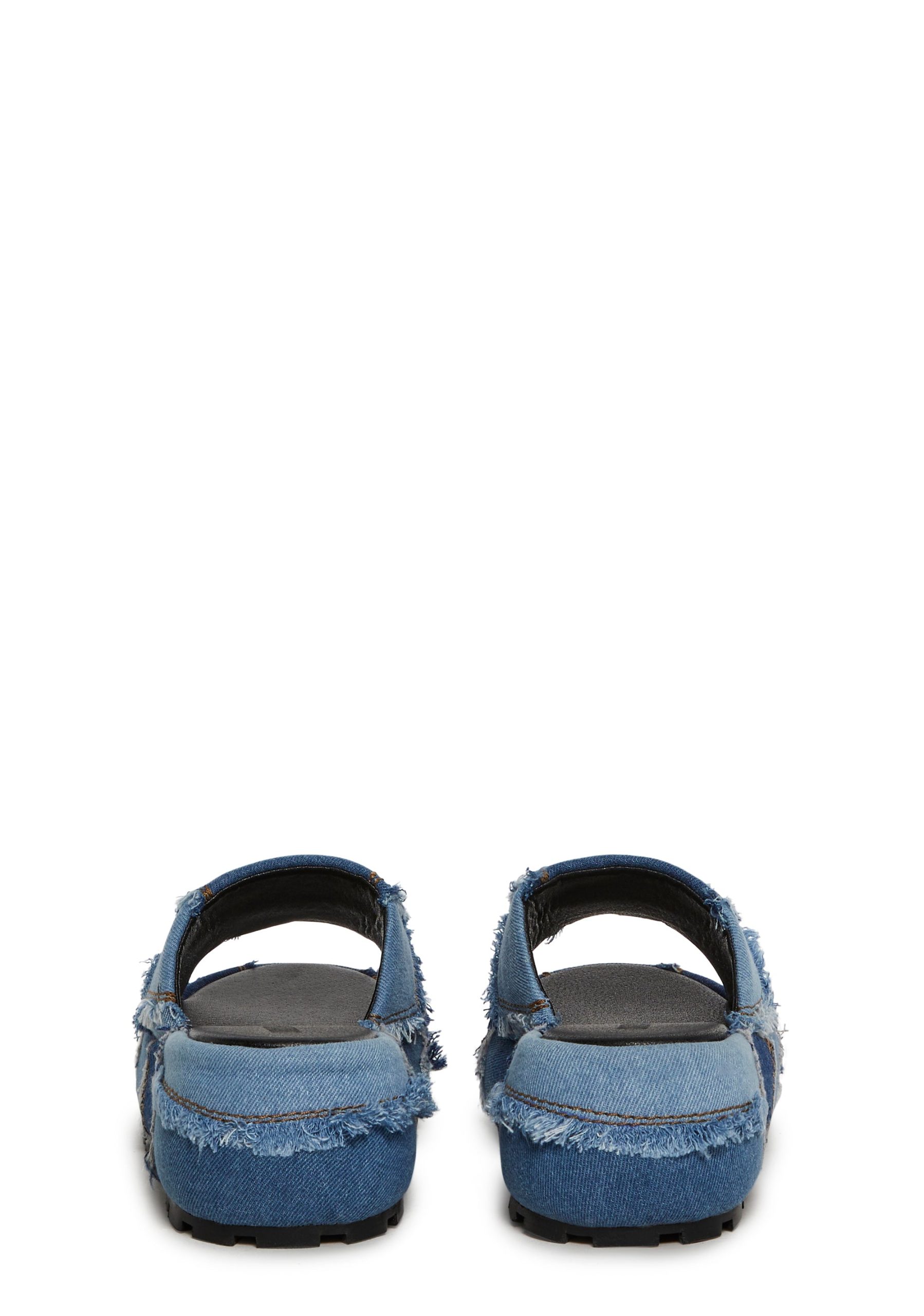 Patchwork Denim Slides - Image 4