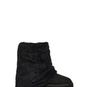 Snuggle Sesh Platform Booties - Black