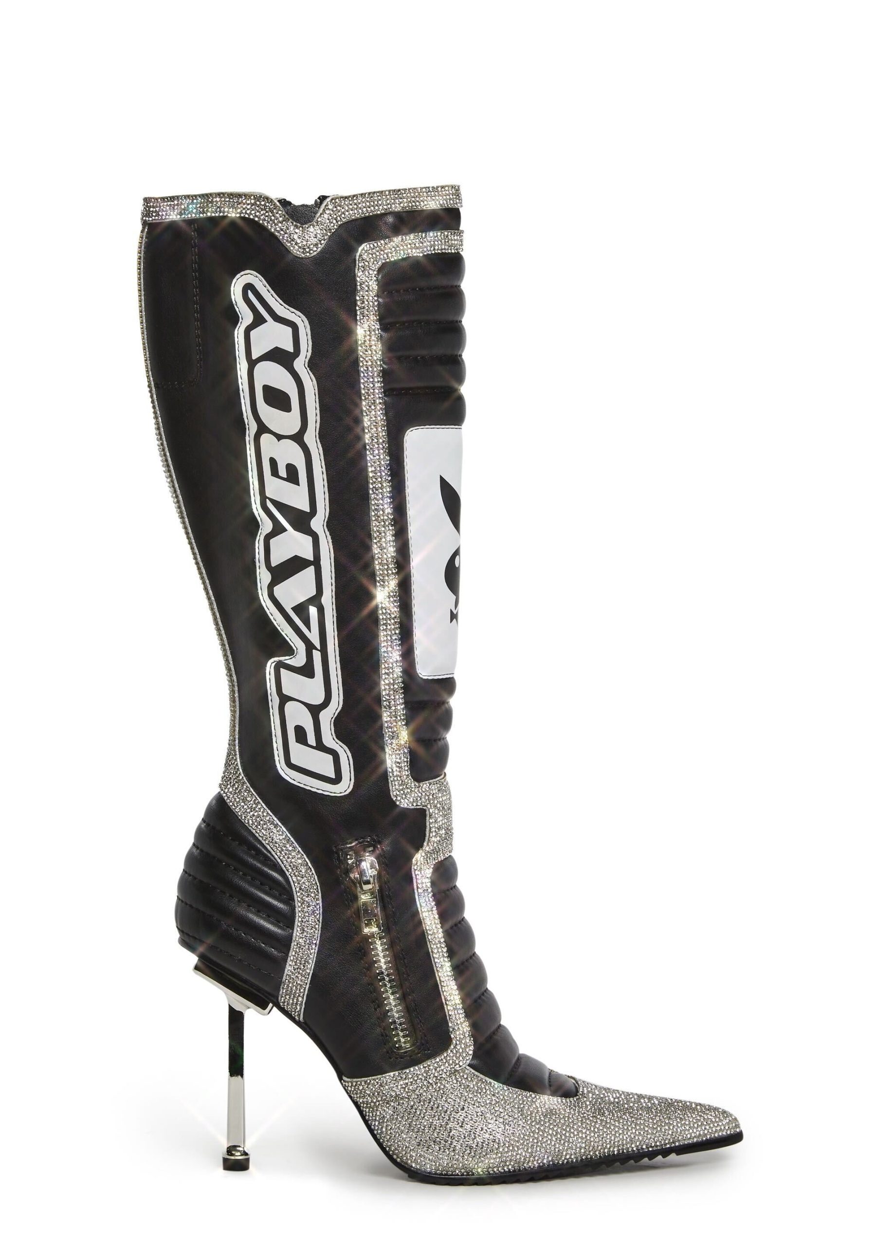 Revved Up Ready Moto Boots - Rhinestone
