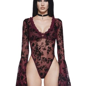Pursuit Of Blood Mesh Bodysuit - Red