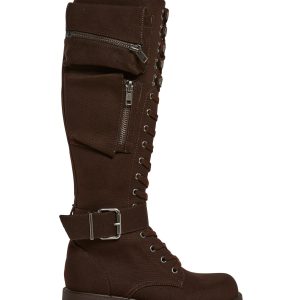 Obsidian Pocket Combat Boots - Brown