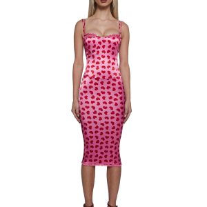 Loyal Maneater Midi Dress - Pink