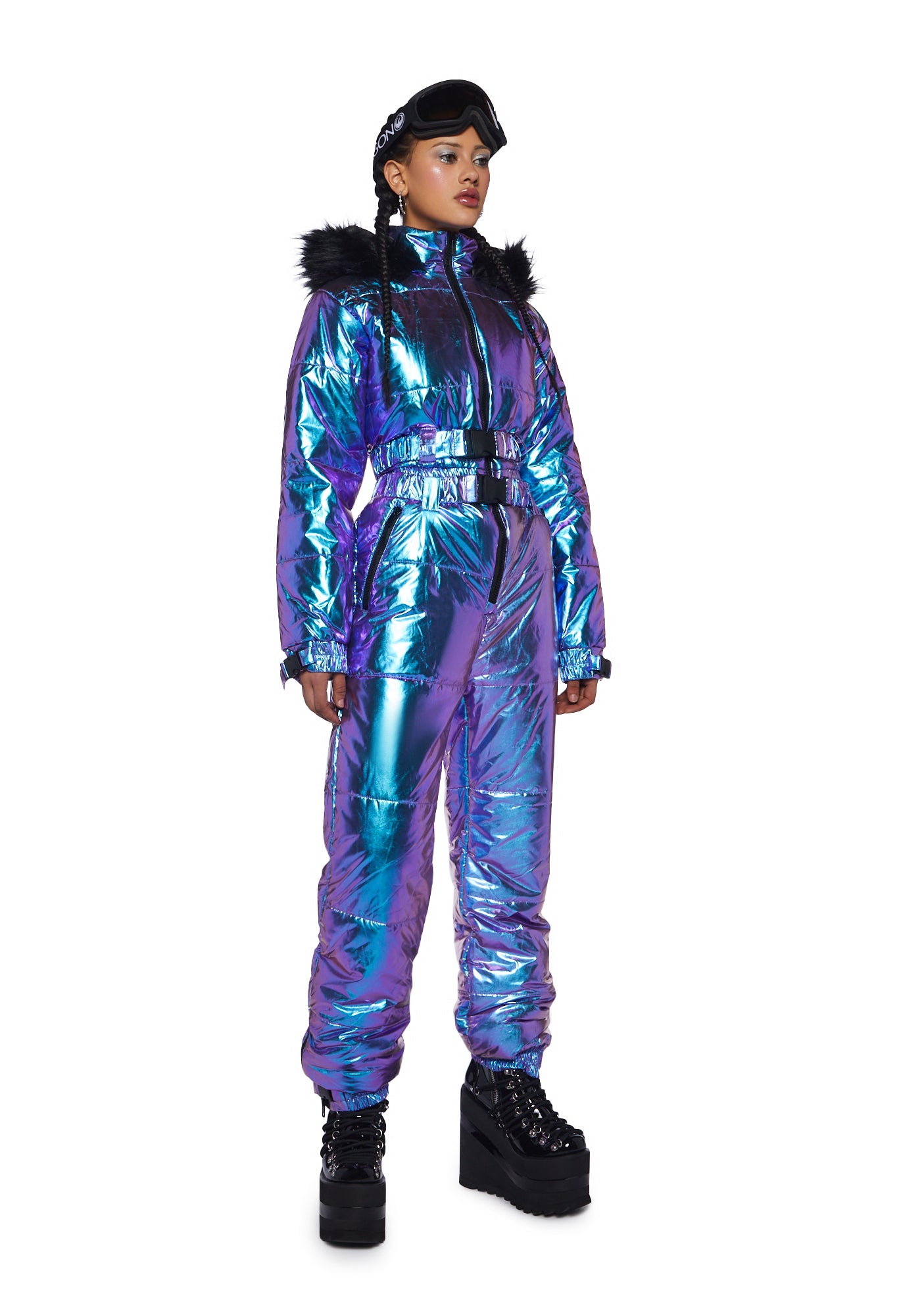 Aurora Beam Holographic Snowsuit - Blue - Image 5