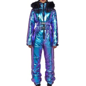 Aurora Beam Holographic Snowsuit - Blue