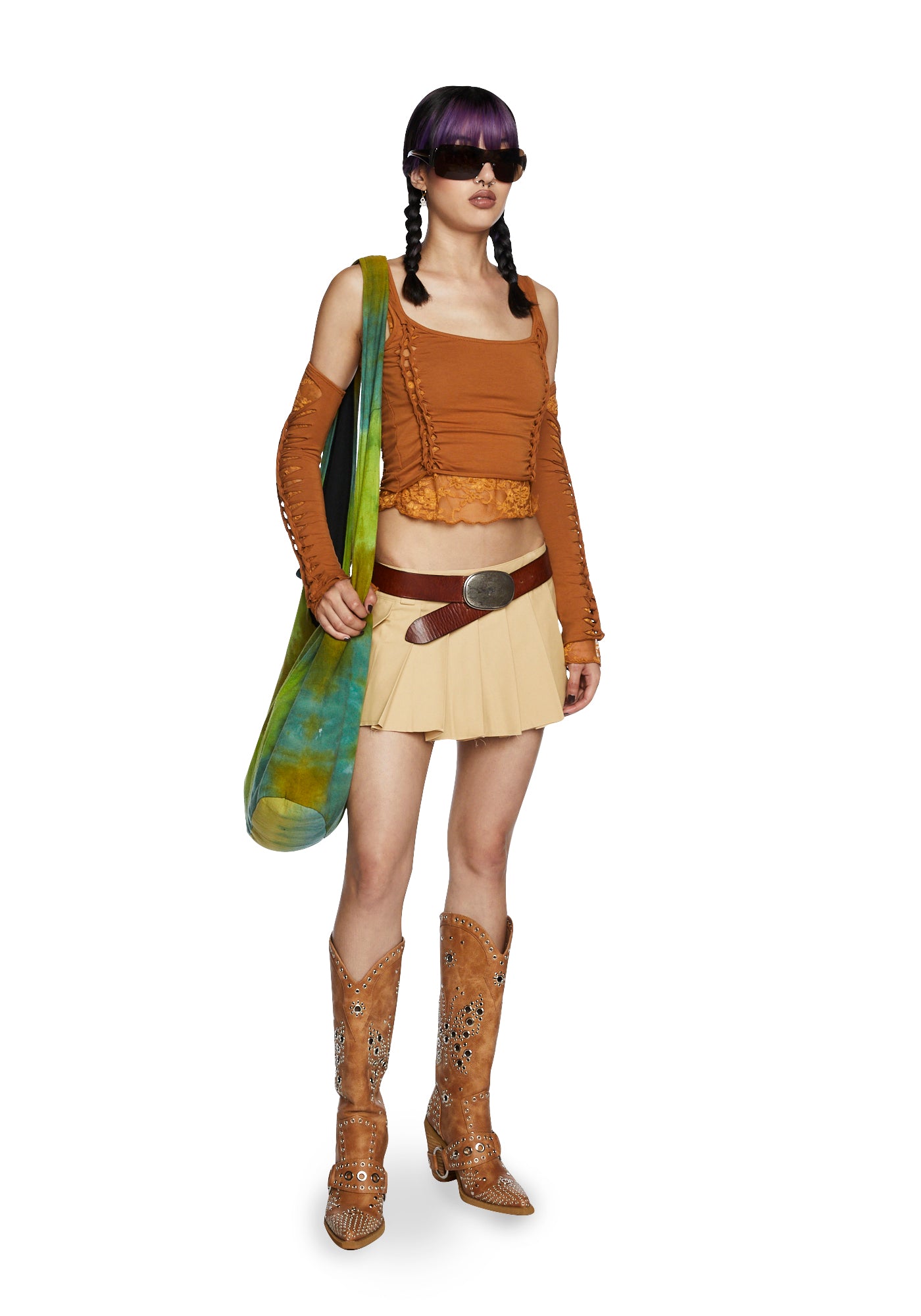 Alternative Spells Top And Gloves Set - Brown - Image 2