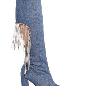 Jacqueline Heeled Boots - Denim
