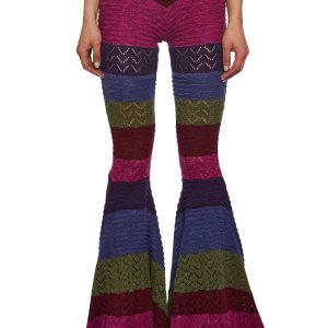Trippy Fads Crochet Pants - Striped