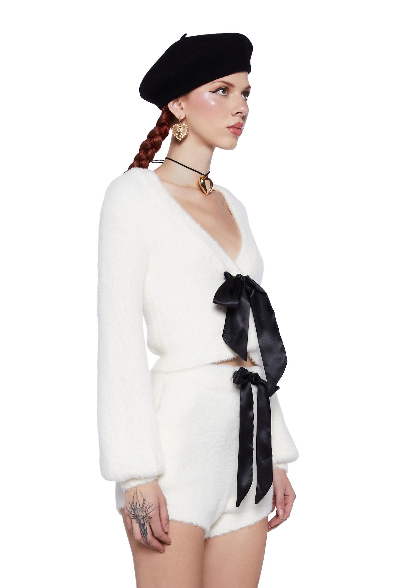 Swan Lake Affair Fuzzy Cardigan-White - Image 3