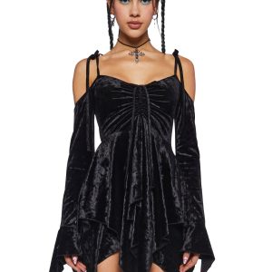F is For Fairies Handkerchief Dress - Black Velvet
