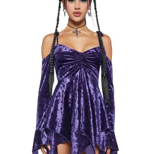 F is For Fairies Handkerchief Dress - Purple Velvet
