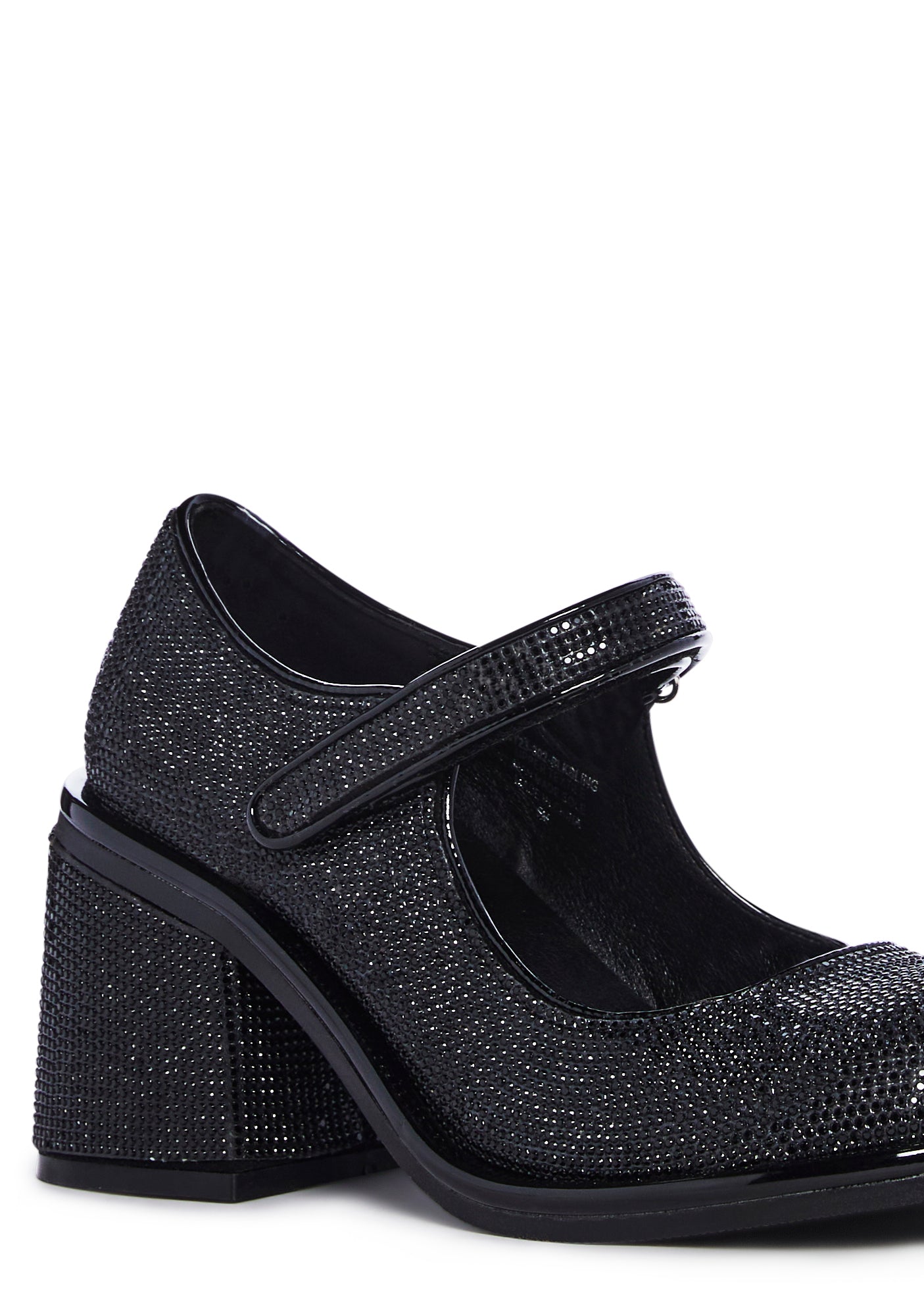Desire Me Rhinestone Mary Janes - Black - Image 2