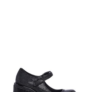 Desire Me Rhinestone Mary Janes - Black