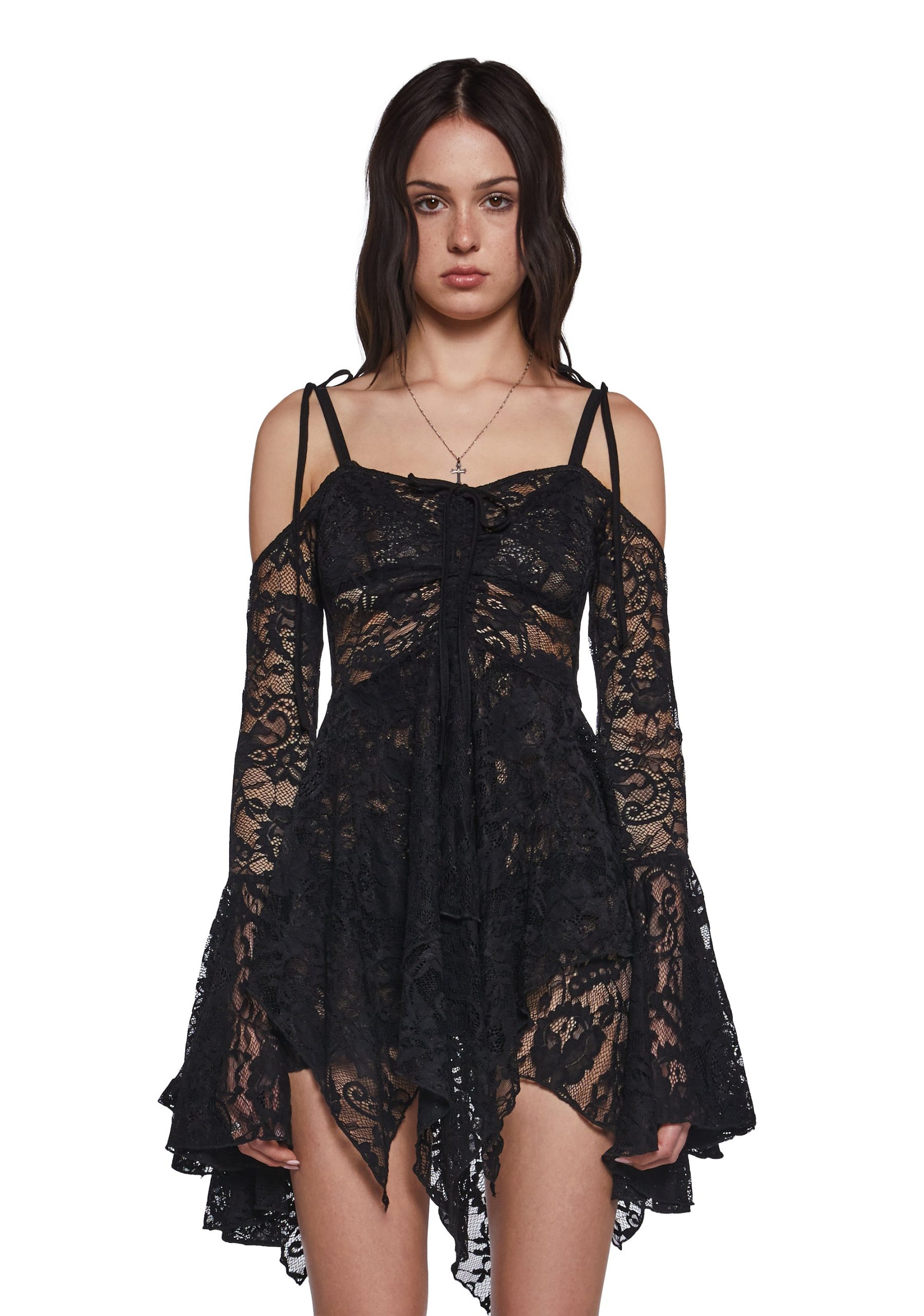 F is For Fairies Handkerchief Dress - Black Lace