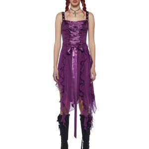 Life's No Fairytale Midi Dress - Purple
