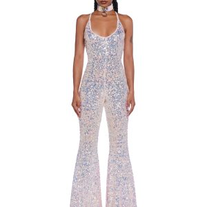 Sparkle Nights Sequin Jumpsuit- Metallic