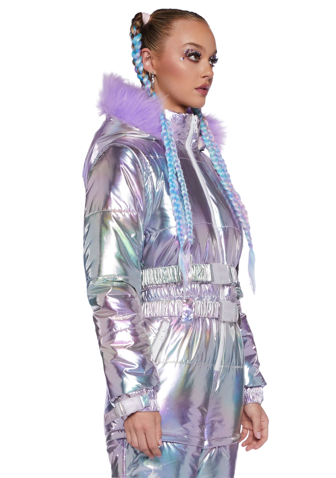 Aurora Beam Holographic Snowsuit - Lavender - Image 2