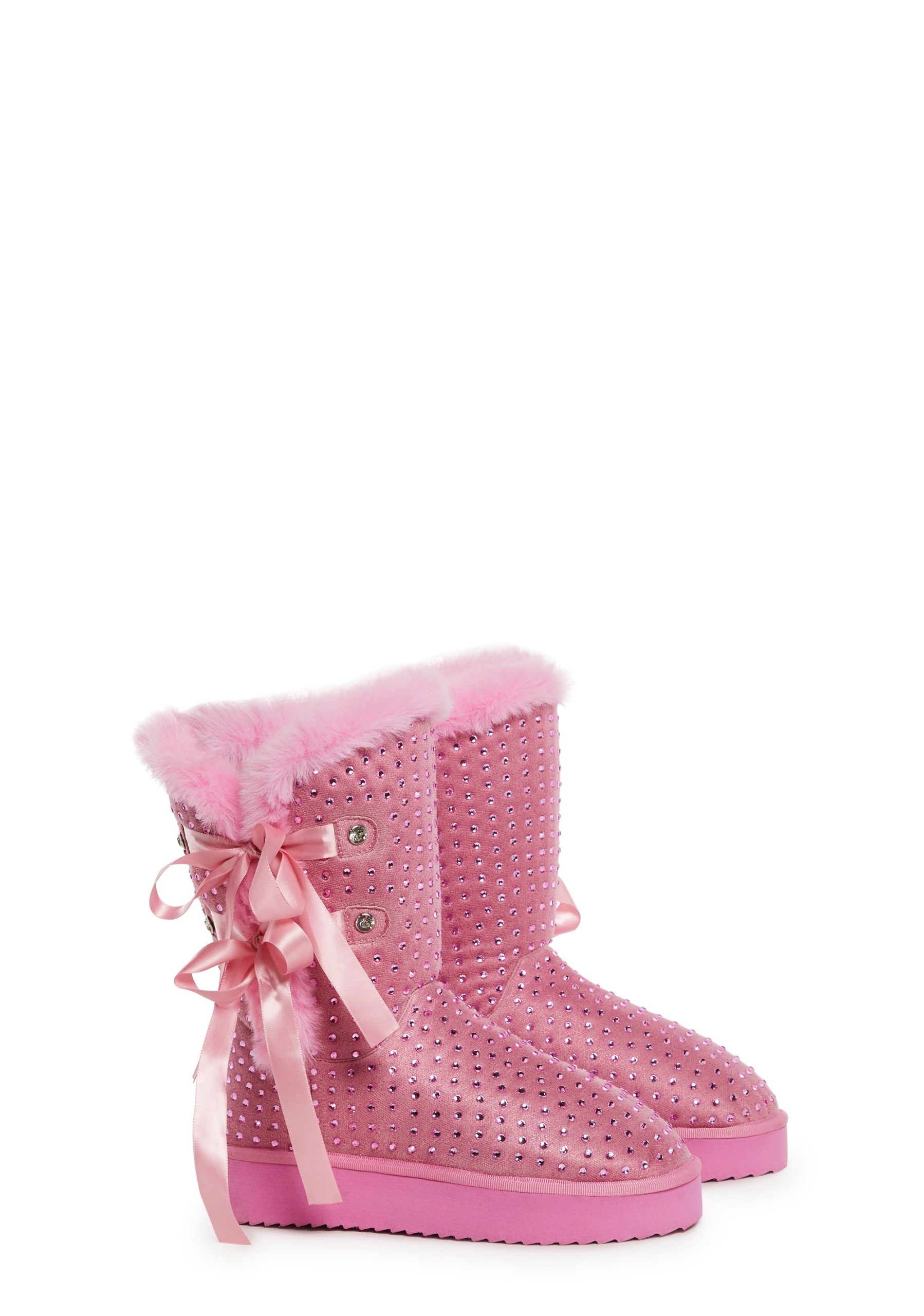 Snowflake Cadet Rhinestone Booties - Pink - Image 3