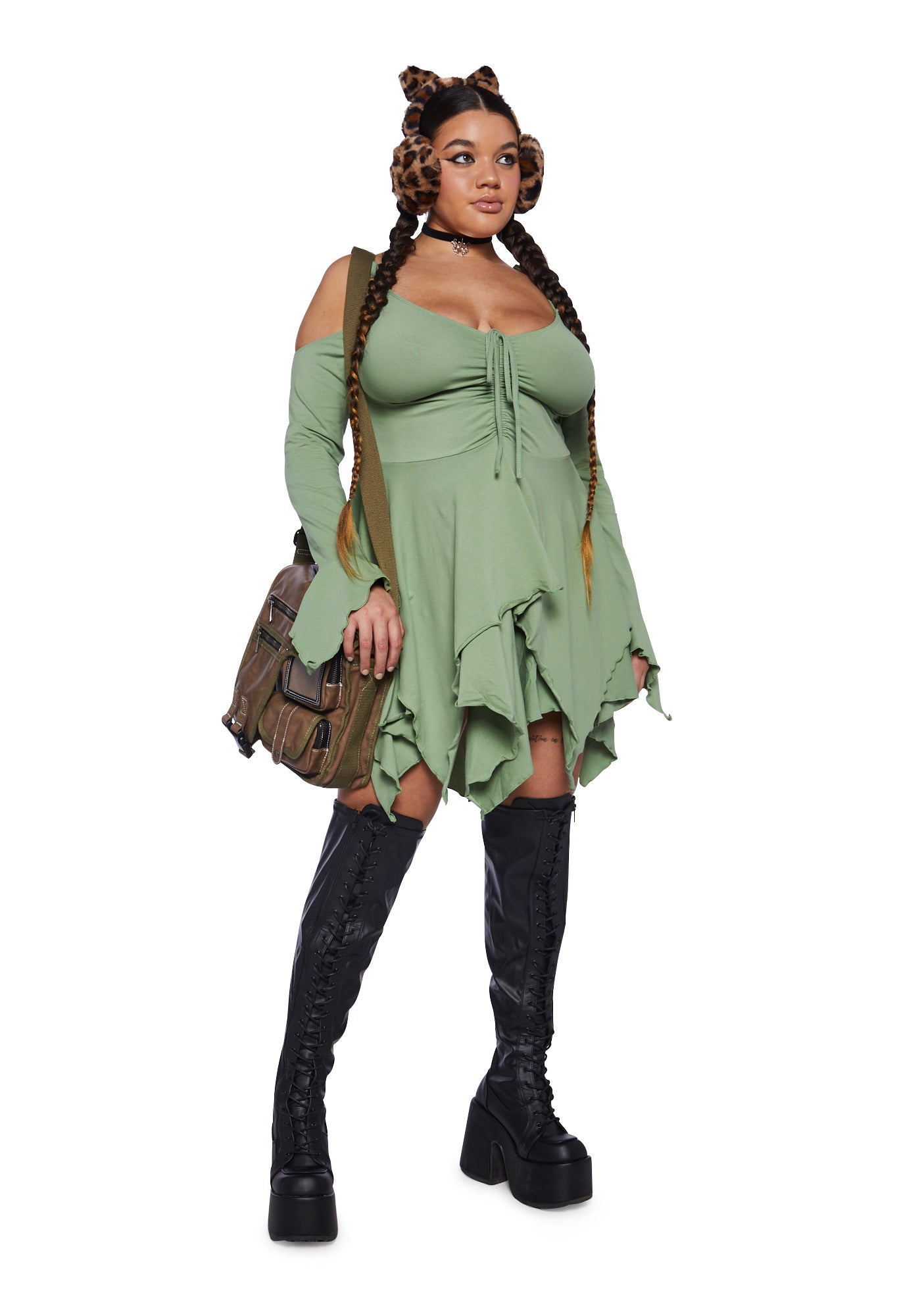 Plus F Is For Fairies Handkerchief Dress - Sage - Image 2