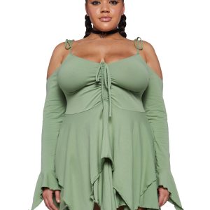 Plus F Is For Fairies Handkerchief Dress - Sage