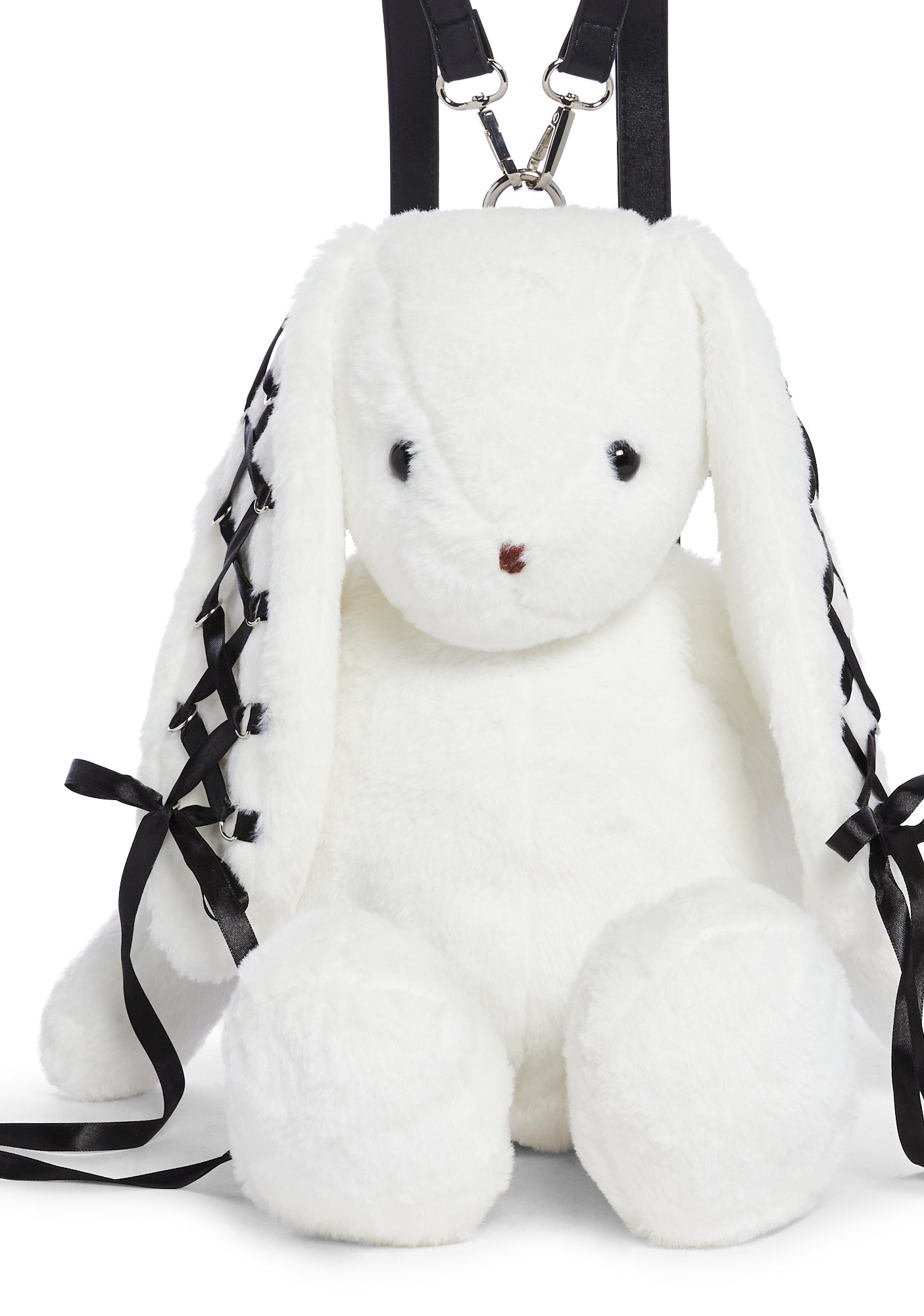 Cuddly Bunny Plush Backpack - White - Image 4