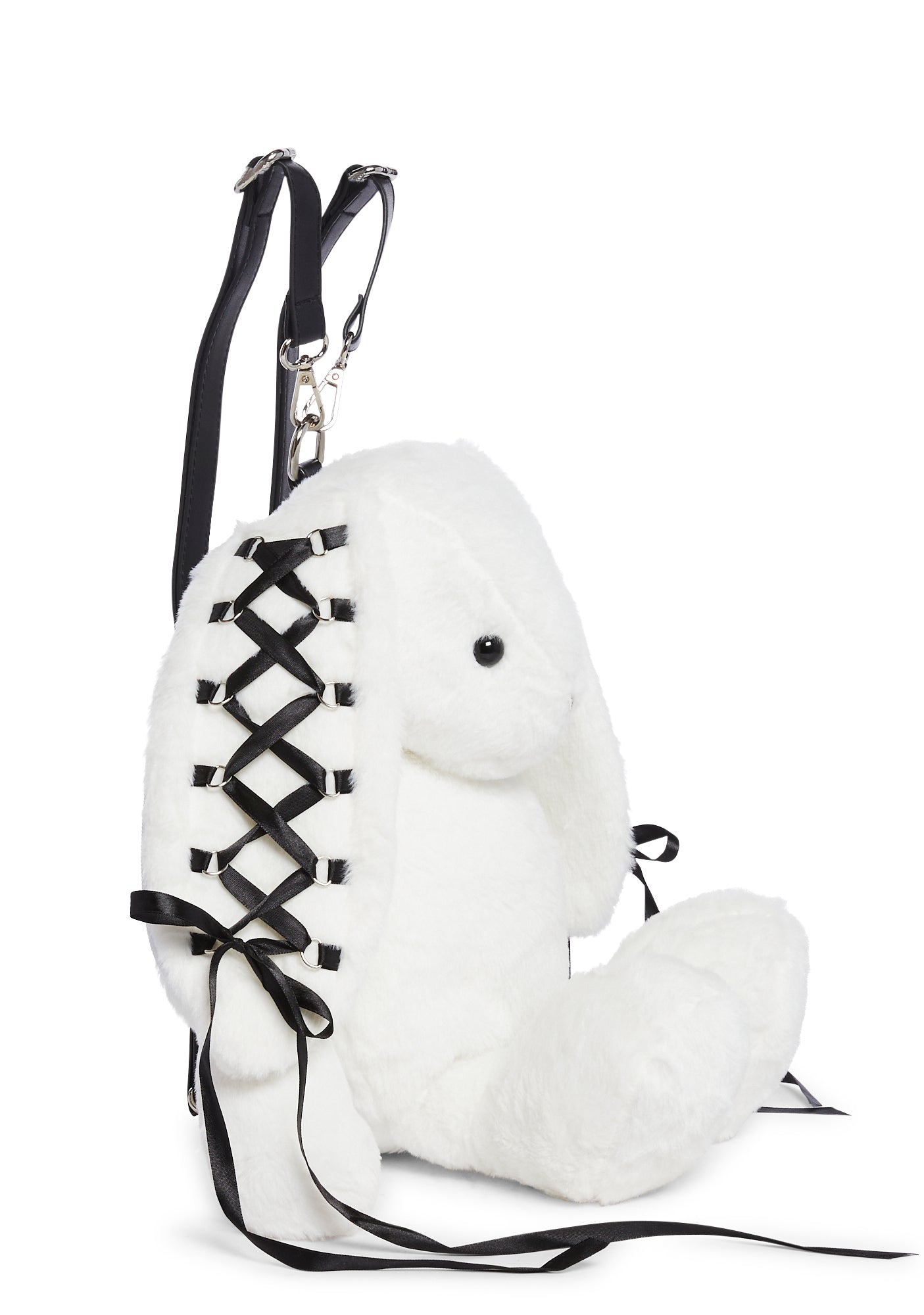 Cuddly Bunny Plush Backpack - White - Image 3