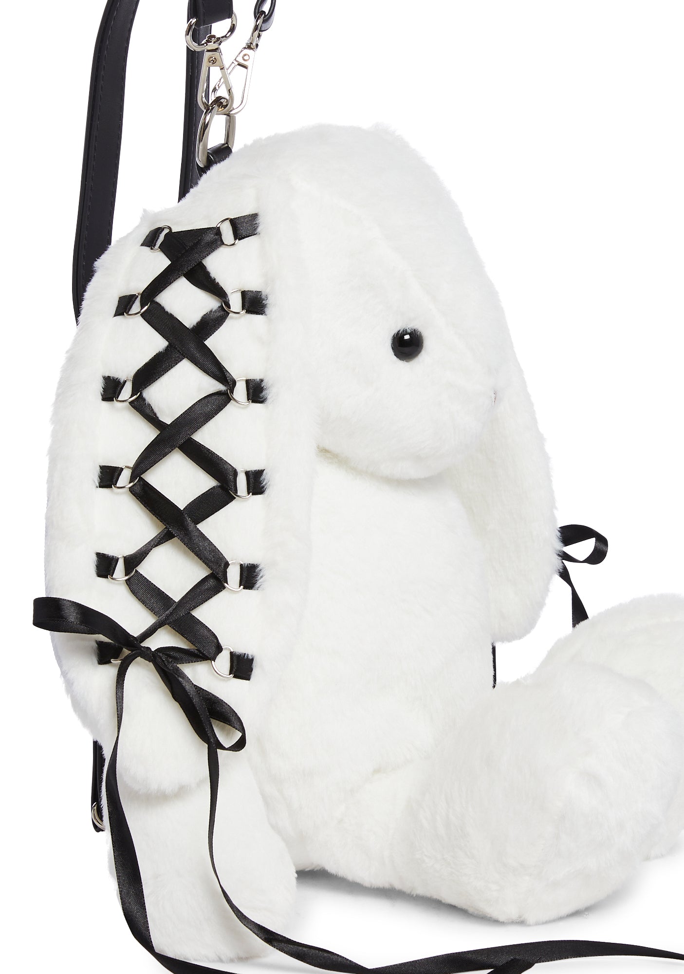 Cuddly Bunny Plush Backpack - White - Image 5